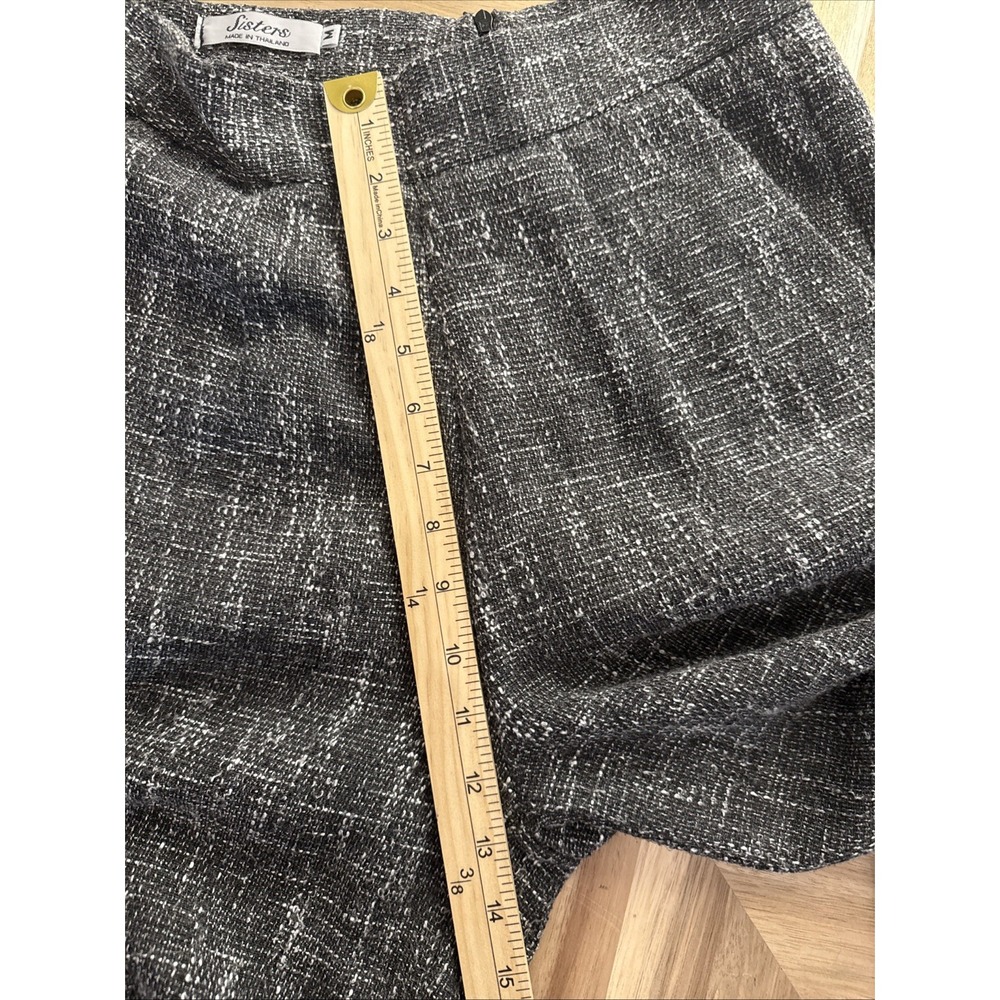Sisters Wide Leg Blk/White Tweed Pant Girls WMNS Med School Career Street Dressy - Picture 4 of 10